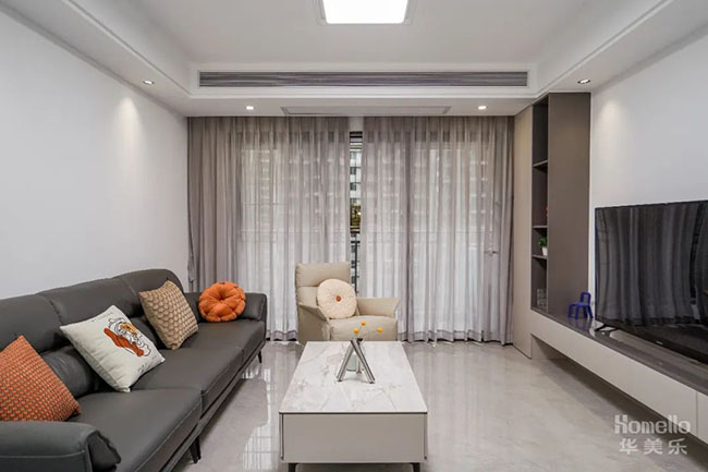 118㎡簡約三居，合理給軟硬裝做減法，打造通透與舒適的戶型